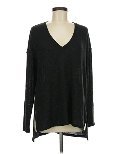 Pre-owned Gibson Look Long Sleeve Top Black V Neck Tops
