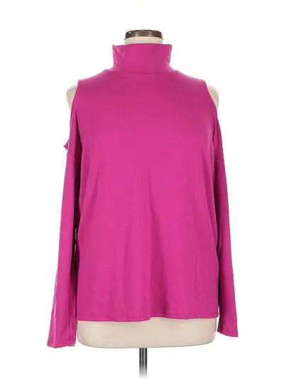 Pre-owned Gibson Look Long Sleeve Turtleneck In Pink