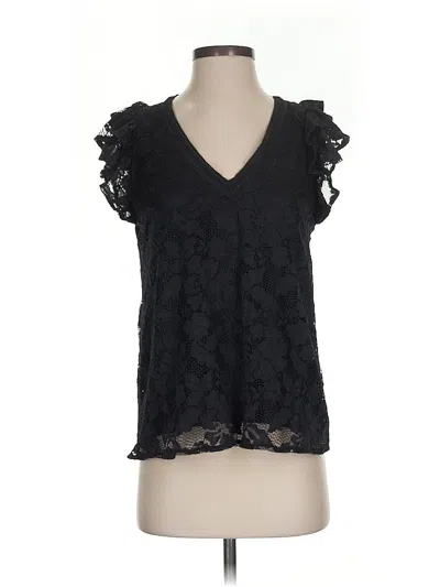 Pre-owned Gibson Look Short Sleeve Blouse In Black