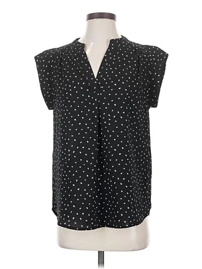 Pre-owned Gibson Look Short Sleeve Blouse In Black