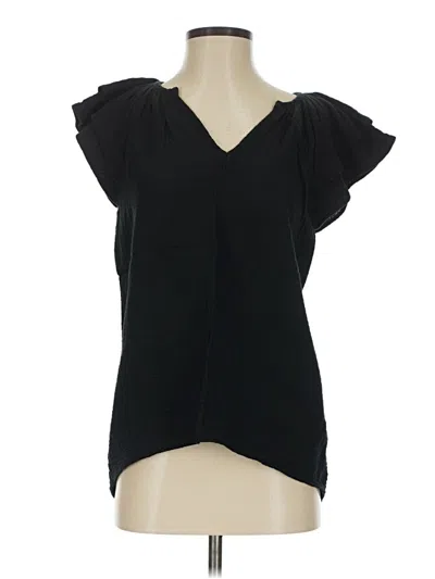 Pre-owned Gibson Look Short Sleeve Blouse In Black