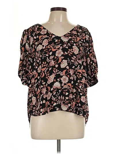 Pre-owned Gibson Look Short Sleeve Blouse In Black