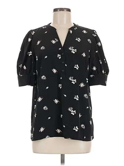 Pre-owned Gibson Look Short Sleeve Blouse In Black