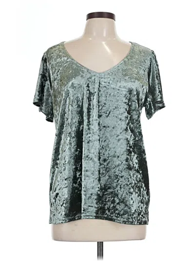 Pre-owned Gibson Look Short Sleeve Blouse In Silver