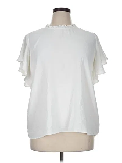 Pre-owned Gibson Look Short Sleeve Blouse In White
