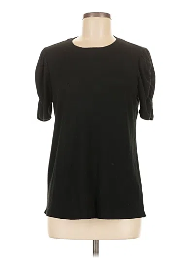 Pre-owned Gibson Look Short Sleeve Top Black Crew Neck Tops