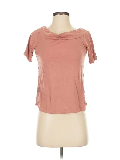 Pre-owned Gibson Look Short Sleeve Top Pink Cowl Neck Tops