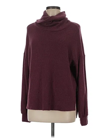 Pre-owned Gibson Look Turtleneck Sweater In Burgundy