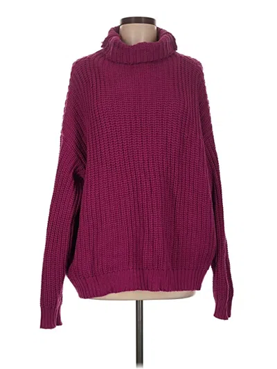 Pre-owned Gibson Look Turtleneck Sweater In Burgundy