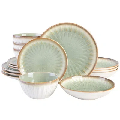Gibson Mayfair Bay 16 Piece Dinnerware Set, Service For 4 In Green
