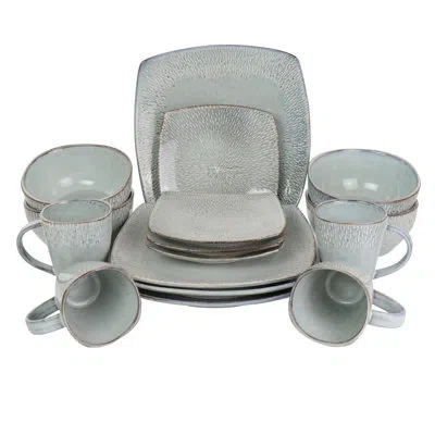 Gibson Meritage 16 Piece Stoneware Dinnerware Set In Gray (service For 4)