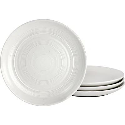 Gibson Millrook 4 Piece 7in Stoneware Appetizer Plate Set In White