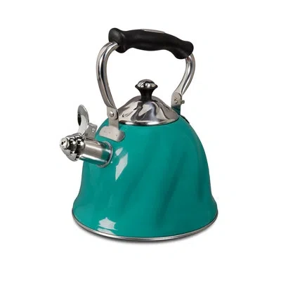 Gibson Mr Coffee 2.3 Qt. Stainless Steel Whistling Stovetop Kettle In Green