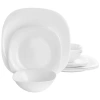 Gibson Piazza 12 Piece Tempe Opal Glass Dinnerware Set In White