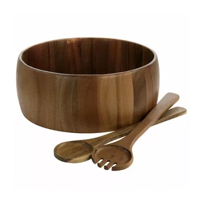 Gibson Salad Set Wood Salad Server In Brown