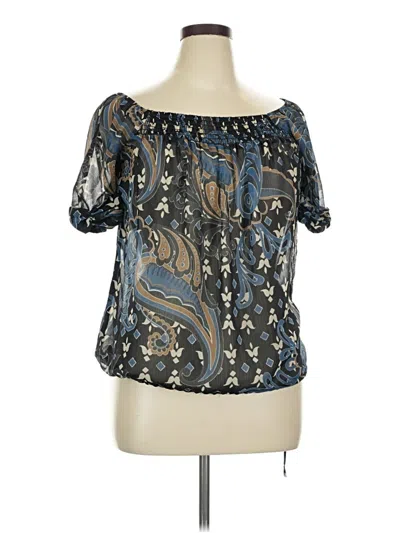Pre-owned Gibson Short Sleeve Blouse In Blue