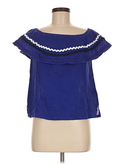 Pre-owned Gibson Short Sleeve Blouse In Blue