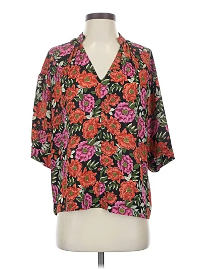 Pre-owned Gibson Short Sleeve Blouse In Red