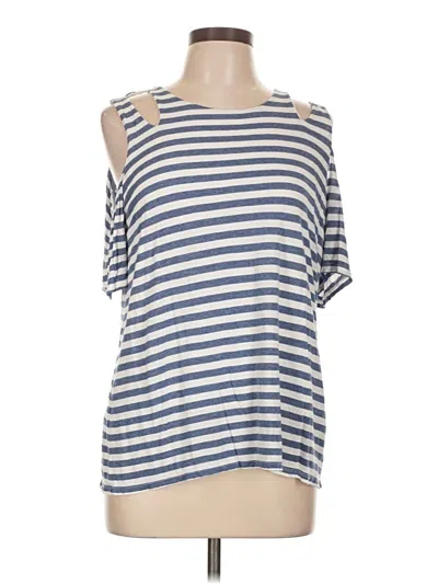 Pre-owned Gibson Short Sleeve Top Blue Cold Shoulder Neckline Tops