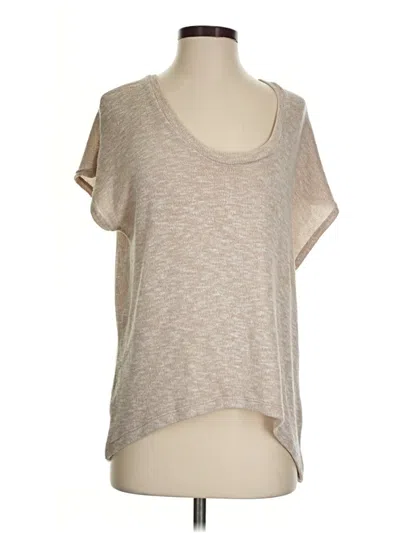 Pre-owned Gibson Short Sleeve Top Tan Scoop Neck Tops
