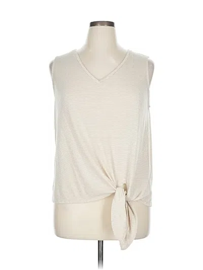 Pre-owned Gibson Sleeveless Top Ivory V Neck Tops In White