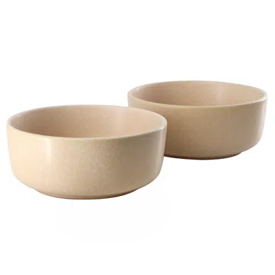 Gibson Soho Lounge Bryant Park 2 Piece 6 Inch Stoneware Cereal Bowl Set In Beige In Brown