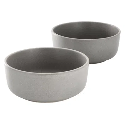 Gibson Soho Lounge Bryant Park 2 Piece 6 Inch Stoneware Cereal Bowl Set In Gray In Multi