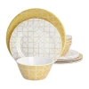 Gibson Summer Bloom 12-pc. Melamine Dinnerware Set In Yellow