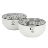 Gibson Sunday Strips 2 Piece 6 Inch Round Fine Ceramic Bowl Set In White