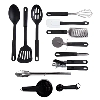 Gibson Total Kitchen 20pc Tool/gadget Prepare And Serve Combo Set In Black