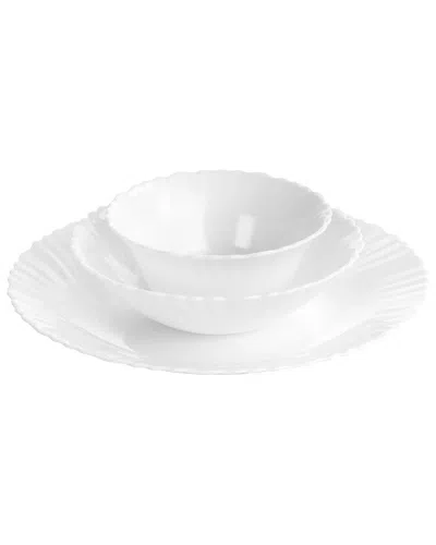 Gibson Ultra Radley 12pc Tempered Opal Glass Dinnerware Set