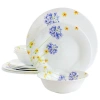 Gibson Ultra Ultra Violet Floral 12 Piece Tempe Opal Glass Dinnerware Set In Multi