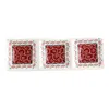Gibson Village Vines 13.5 Inch Ceramic Rectangular 3 Section Tray In Red In Multi