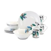Gibson Vineyard Blue 12-pc. Fine Ceramic Dinnerware Set In White