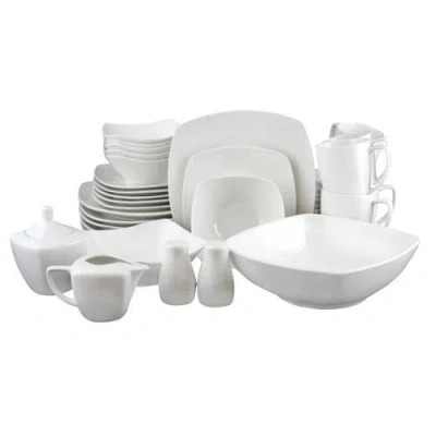 Gibson Zen Buffetware 39-piece Dinnerware Set In White
