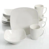 Gibson Zen Buffetware Dinnerware Set, White In White