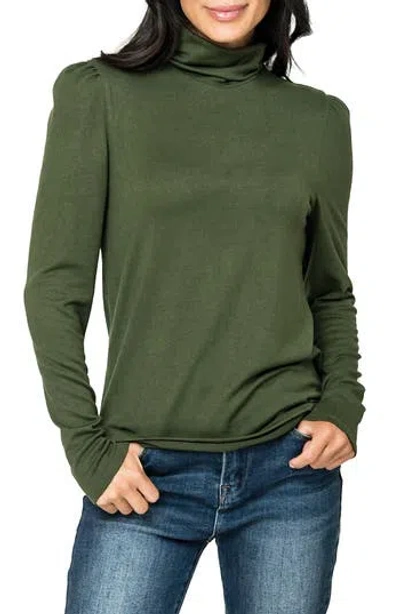 Gibsonlook Puff Sleeve Rib Turtleneck