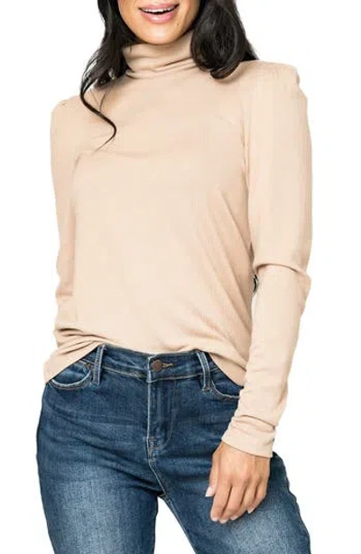 Gibsonlook Puff Sleeve Rib Turtleneck
