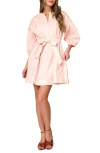 Gibsonlook Ambition Belted Cotton Shirtdress In Pink