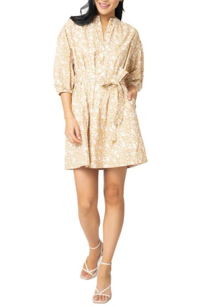 Gibsonlook Ambition Belted Cotton Shirtdress In Neutral