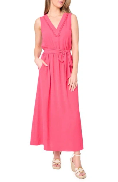 Gibsonlook Bella Tie Waist Maxi Dress In Punch Pink