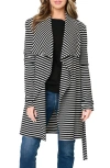 Gibsonlook Belted Ponte Topper Jacket In Black