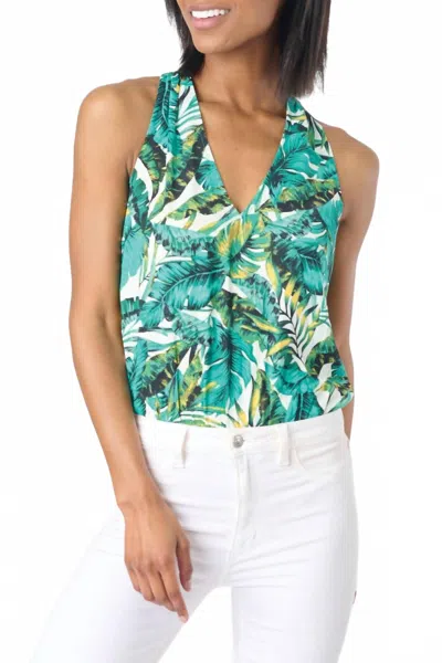 Gibsonlook Boca Chica Halter Bodysuit In Everglade Garden In Multi