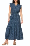 Gibsonlook Bohemian Smock Waist Maxi Dress In Blue