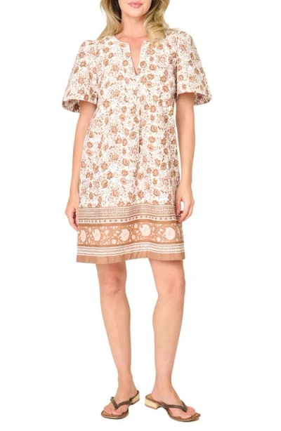 Gibsonlook Cabana Vine Border Print Shift Dress In Multi