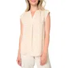 Gibsonlook Cap Sleeve Blouse In Latte Cheetah