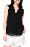 Gibsonlook Clip Dot Ruffle Accent Top