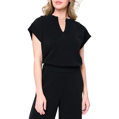 Gibsonlook Cloud Scuba Knit Top In Black