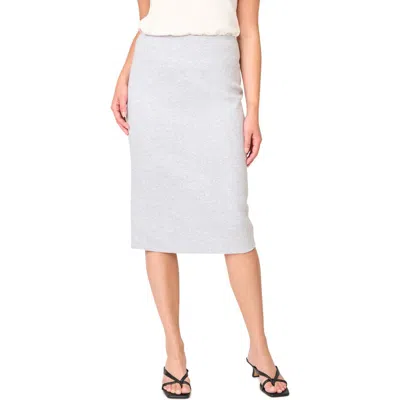 Gibsonlook Cotton Blend Structured Knit Pencil Skirt In Gray