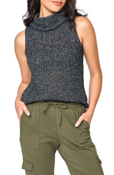 Gibsonlook Cowl Neck Sweater Tank In Black